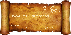 Horowitz Zsuzsanna névjegykártya